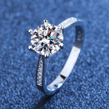 Platinum Plated 0.5-3CT VVS1 D Colour Moissanite Diamond Rings Sterling Silver Engagement Wedding Jewellery