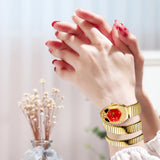 Elegant Ladies' Red Snake Shaped Strap, Personalized and Elegant High-End Quartz Watches - Perfect Gifts