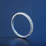 Charming White Gold Plated Moissanite Diamonds Sterling Silver Engagement Wedding Eternity Rings for Women