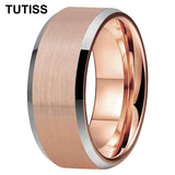 Matte Finish Beveled Edge Black Gold 4/6/8/10/12mm Tungsten Carbide Rings