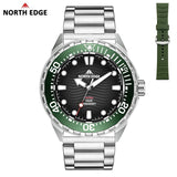 Solar Powered Luxury Quartz 316L Stainless Steel Case Waterproof 300M Dive Watch