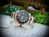 Luxury Brand New Rose Gold Ceramic Bezel Luxury Sapphire Glass Automatic Stainless Steel Men's Mechanical GMT Watch