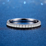 Charming White Gold Plated Moissanite Diamonds Sterling Silver Engagement Wedding Eternity Rings for Women