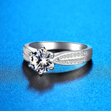 Super D Colour VVS1 1/2/3ct Moissanite Diamonds Silver Engagement Wedding Solitaire Rings with GRA - Fine Jewellery