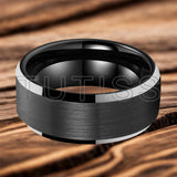Matte Finish Beveled Edge Black Gold 4/6/8/10/12mm Tungsten Carbide Rings