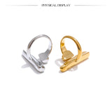 18K Gold Plated Distinctive Adjustable Stainless Steel Geometric Chic Charm Ring