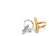 18K Gold Plated Distinctive Adjustable Stainless Steel Geometric Chic Charm Ring