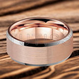 Matte Finish Beveled Edge Black Gold 4/6/8/10/12mm Tungsten Carbide Rings