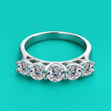 Splendid 3.6ct D Color Silver 18KWGold Eternity Wedding Engagement Moissanite Rings For Women - Fine Jewellery