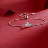 Amazing Snowflake 0.5 Carat Real Sparkling Moissanite Diamonds Charm Bracelet - Fine Silver Chain Jewellery