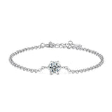 Admirable 1 Carat Real Moissanite Snowflake Bracelets For Women - S925 Sterling Silver Hand Chain Fine Jewellery