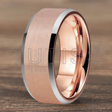 Matte Finish Beveled Edge Black Gold 4/6/8/10/12mm Tungsten Carbide Rings