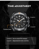 Automatic Mechanical Miyota8215 Sapphire Outdoor Military Waterproof Compass Watches