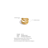 18K Gold Plated Stainless Steel Metal Double Layer Geometric Cast High Quality Ring
