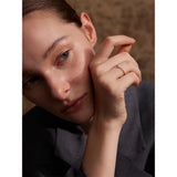 18K Gold Plated Trendy Stainless Steel Natural Pearl Thin Finger Versatile Ring