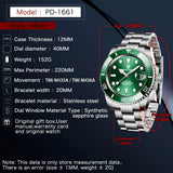 Luxury Brand NH35 100M Waterproof Sapphire Glass Blue Green Black Dial Diver Watch