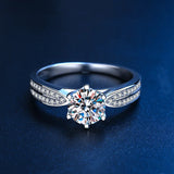 Super D Colour VVS1 1/2/3ct Moissanite Diamonds Silver Engagement Wedding Solitaire Rings with GRA - Fine Jewellery