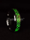 Celtic Dragon Luminous Glow 6/8mm Tungsten Carbide Comfort Fit Rings for Men Women