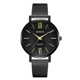 New Arrival Geneva Black Stainless Steel Mesh Band Quartz Wristwatches - Casual Ladies Popular Watches - The Jewellery Supermarket