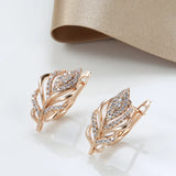 14K Gold Filled New AAA White Zircon Diamonds Golden Hollow Plump Personality Earrings