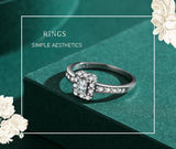Luxury 925 Sterling Silver AAAA Lab Created Diamonds Rectangle Ring Fine Jewellery