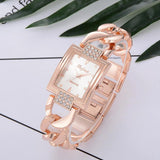 New Arrival Top Brand Luxury Women's Watches - Gold Colour Bracelet Quality Rhinestone Crystals Ladies Watches - The Jewellery Supermarket