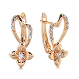 14K Gold Filled New Trendy Mini Love Elegant Bloom Center AAA Zircon Diamonds Earrings