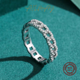 Staggered Line Silver Dazzling AAAA Lab Created Diamond Fashion Stackable Ring