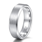 New Arrival Silver Colour Brushed Tungsten Classic Wedding Engagement Rings for Men and Women - The Jewellery Supermarket