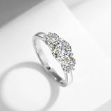 Remarkable 2ct 6.5mm Round Cut Moissanite Diamonds Engagement Wedding Rings, Sterling Silver Certified Jewellery