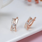 14K Gold Filled AAA Zircon Diamonds Rose White Gold Colour Design A&W Letter Earrings