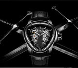 New Top Brand Luxury Full Black Unique Triangle Dial Design Luminous Hand Sport Mechanical Automatic Watches