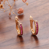 14 Karat Gold Filled Row Heart & Arrow Multi Colour AAA Zircon Crystal Climber Earrings
