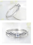 Dazzling Real Silver Flying Angel Wings Clear AAAA Simulated Diamonds Rings - Fashion Unique Design Jewellery - The Jewellery Supermarket