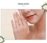 Delicate, Curved Silhouette AAAA Lab Created Diamond Charm Silver Stackable Ring