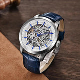 Popular Top Luxury Brand Leather Skeleton Hollow Clock Waterproof Men's Automatic Business Mechanical Watch - The Jewellery Supermarket