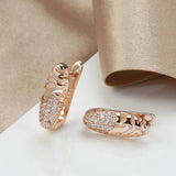 Amazing New Fashion 14K Filled Rose Gold Micro Wax Inlay AAA Zircon Diamonds Earrings - Vintage Style Jewellery