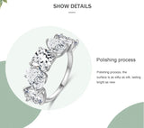 Luxury Trendy Dazzling 925 Sterling Silver AAAA Lab Created Diamond Rings