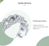 Staggered Line Silver Dazzling AAAA Lab Created Diamond Fashion Stackable Ring