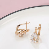 14 Karat Rolled Gold Water Drop AAA Zircon Diamonds Stud Fashion Earrings For Women