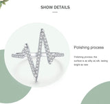 Heart Beat Design Silver Personality AAAA Lab Created Diamonds New Style Ring