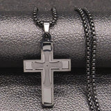 Fashion Big Long Cross Jesus Stainless Steel Christian Necklace - Gold Colour Chain Necklace Jewellery - The Jewellery Supermarket