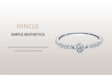 Exquisite Trillium Cut Silver AAAA Lab Created Diamond Geometric Design Rings
