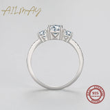 Luxury Round Cut Dazzling AAAA Lab Created Diamond 925 Sterling Silver Ring