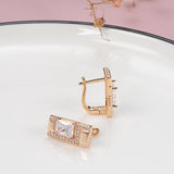 14K Gold Filled Vintage Princess Cut AAA Zircon Micro Inlay Earrings Fine Jewellery
