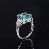 Sparkling Vintage 5CT Mint Green Lab Created AAAAA Tourmaline Gemstone Big Silver Rings for Women, Fine Jewellery - The Jewellery Supermarket