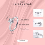 NEW Elegant AAAA Simulated Diamonds Jewellery - Authentic 925 Sterling Silver Star Fashion Simple Fine Ring - The Jewellery Supermarket