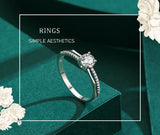 Sparkling Central Solitaire AAAA Lab Created Diamond Sterling Silver Luxury Ring