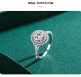 Classic Luxury Oval Dazzling 1.5 Karat AAAA Lab Created Diamond 925 Silver Ring