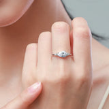 Luxury Water Drop Shape Sparkling AAAA Lab Created Diamond Sterling Silver Ring